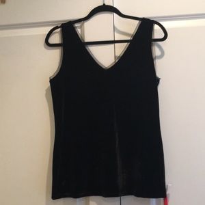 Black velvet top with lace detail